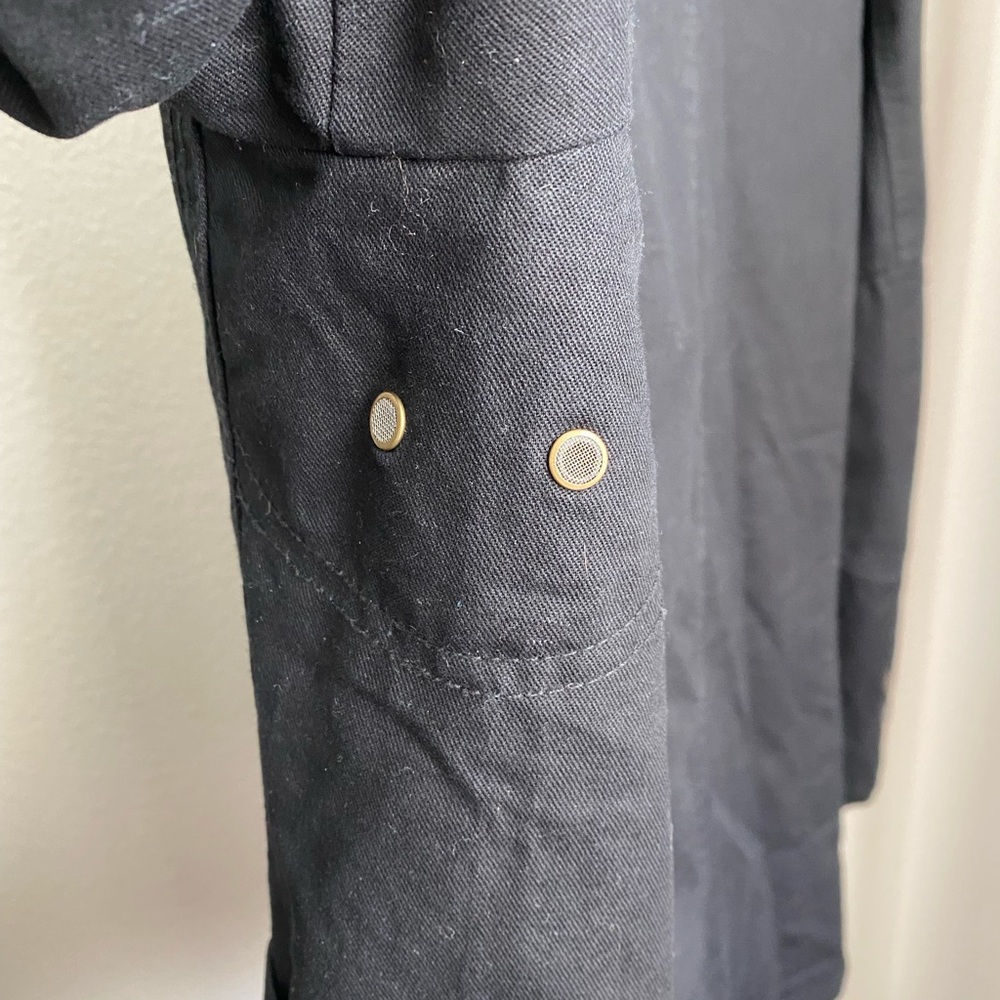 AFS Jeep Black Blazer Jacket Size 42 Chest Lines Canvas Patch‎ Elbows 2 Buttons - Picture 7 of 10